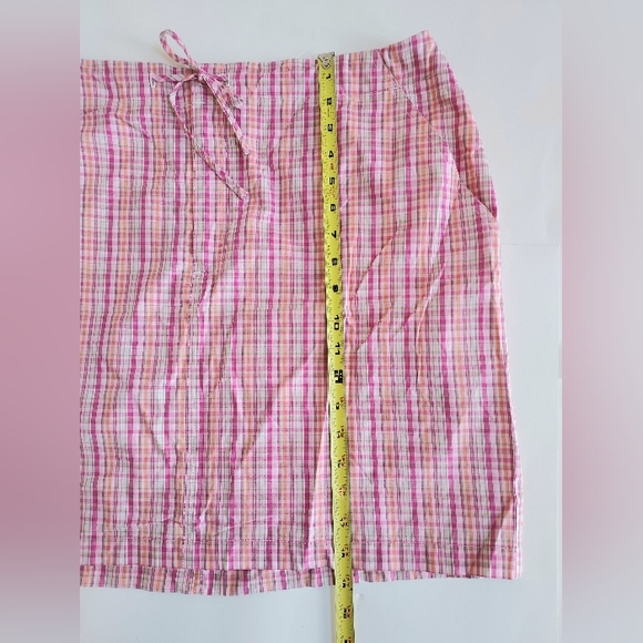 NWOT Vintage J.G. Hook Collection Pink Plaid Cotton Drawstring Skirt Size 16 - Picture 6 of 6